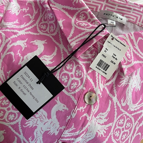 Patty Kim Sz XS Essential Shirt St Martin Dress in Veneto Pink - New with Tags - Picture 4 of 8